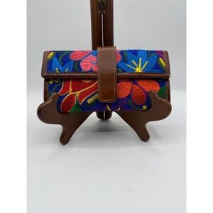 Embroidered Clutch Wallet‎ Floral Boho Vintage Mexico Artisan Handmade Vibrant